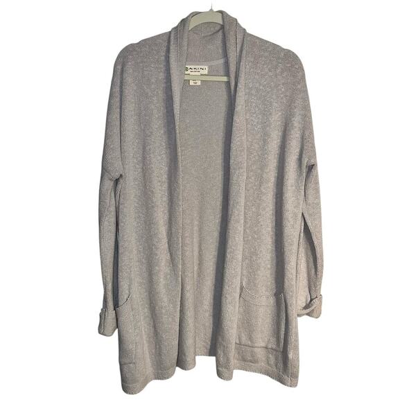 Akini 100% Cotton Lightweight Open Front Knit Cardigan Sweater Beige Medium - Picture 1 of 7